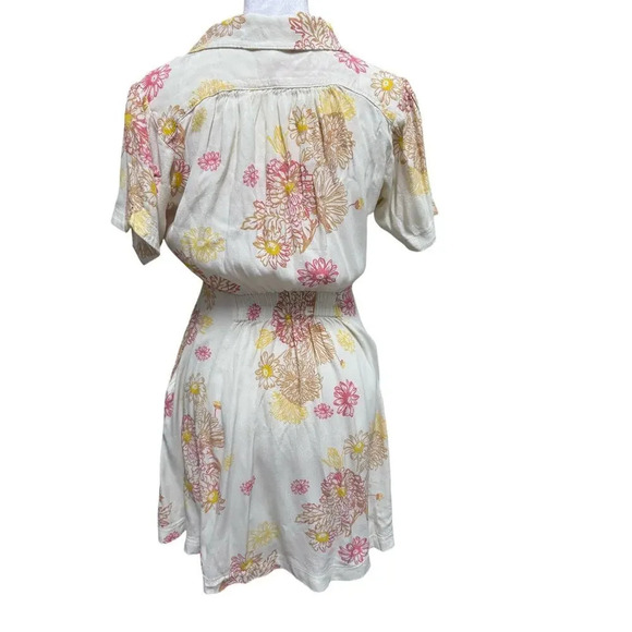Free People Hawaii Mini Dress Size XS Color Cream Combo Combo Retro - Picture 3 of 11